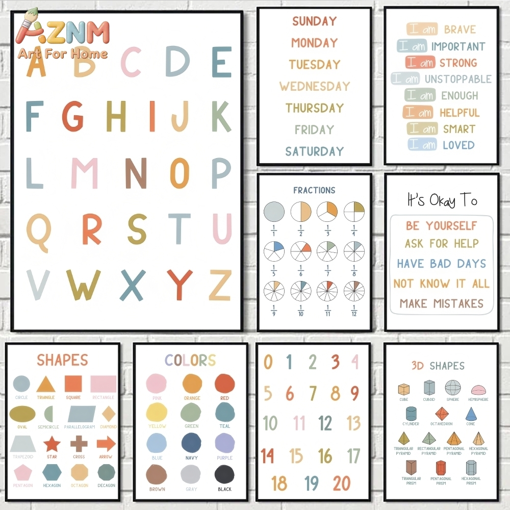 Kids Education Alphabet Numbers - AZNM - Lienzo educativo con números