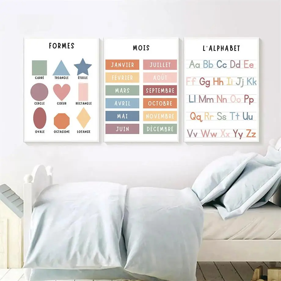 Pintura en lienzo con forma de - Kids Education Alphabet Numbers reseña y precio
