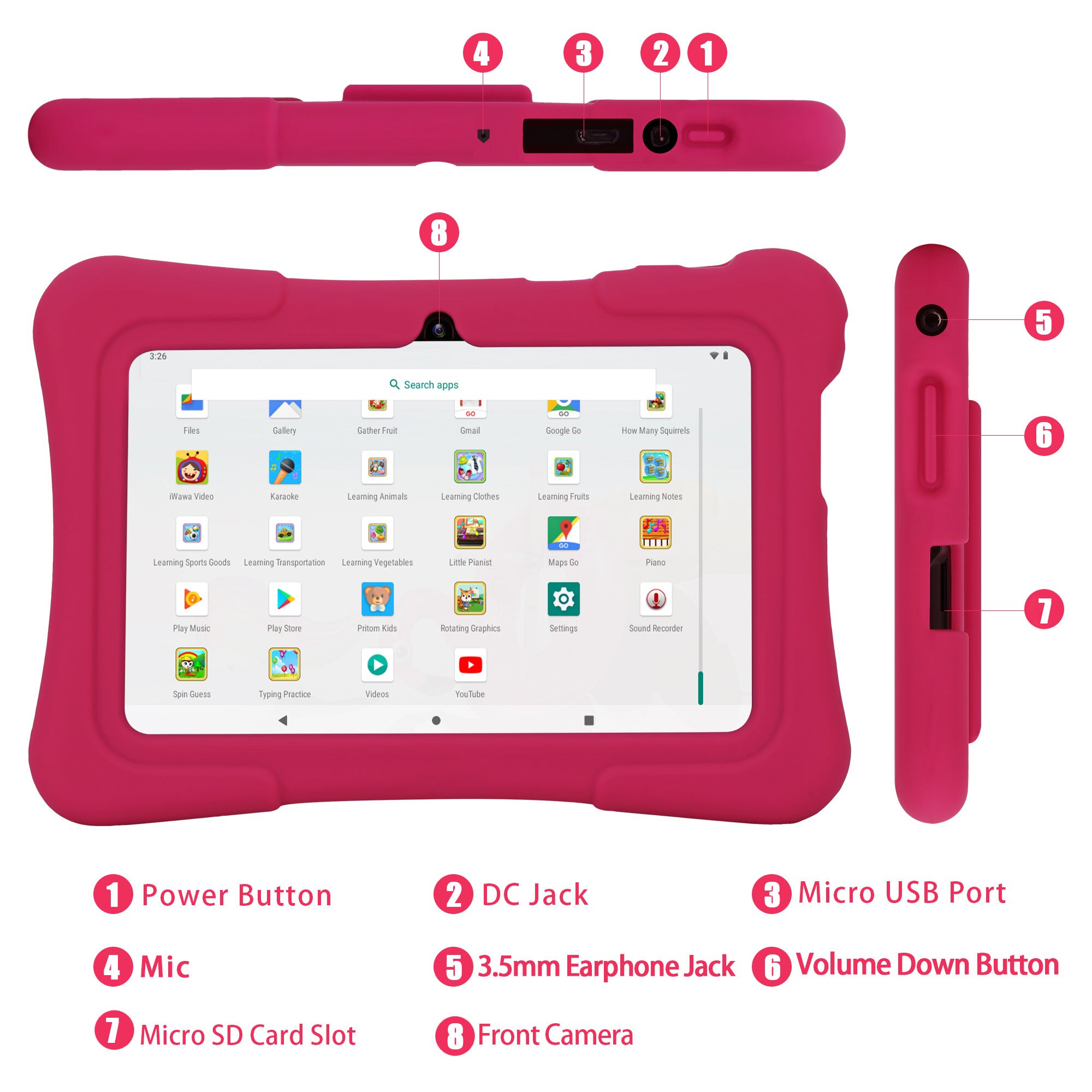 Tableta Infantil PRITOM de 7 P - Kids Education Software For Pc reseña y precio