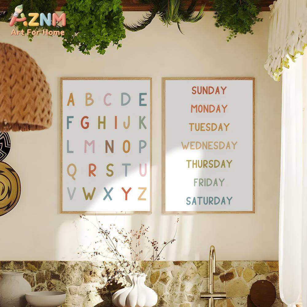 AZNM - Lienzo educativo con nú - Kids Education Alphabet Numbers reseña y precio