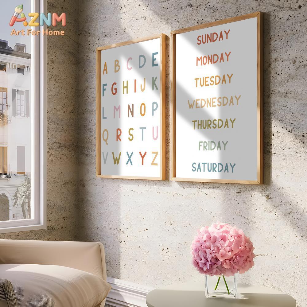 AZNM - Lienzo educativo con nú - Kids Education Alphabet Numbers reseña y precio