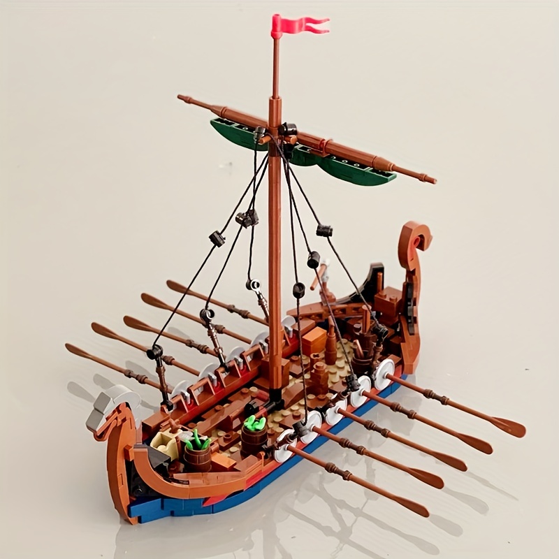 MOC-barco vikingo Medieval, 46 - Kids Education Allowance reseña y precio
